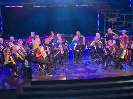 Musicians gather in accordions with each other